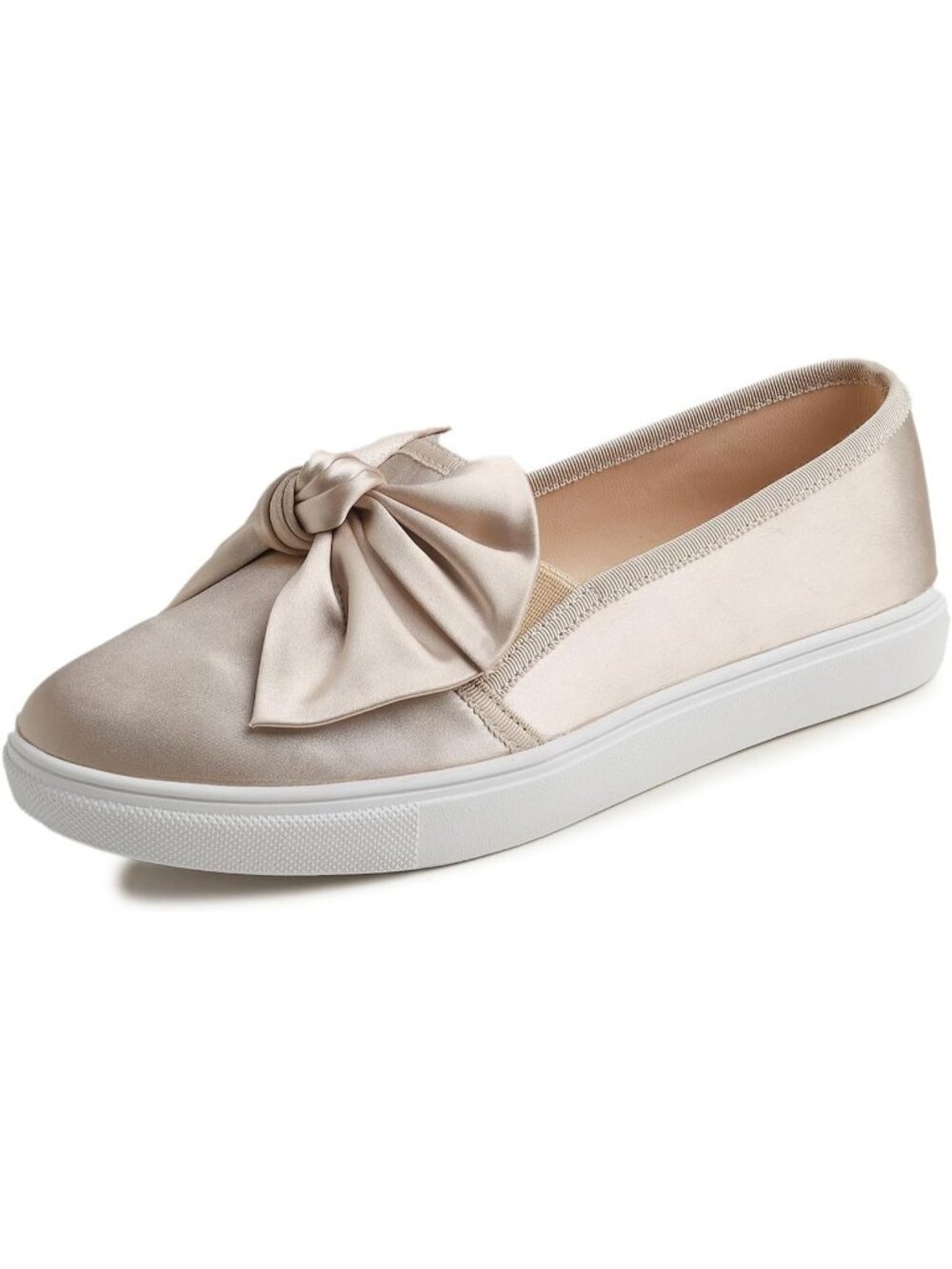 Women's Gold Silky Elegant Casual Slip On Fashion Bow Tie Stylish Loafer Flats